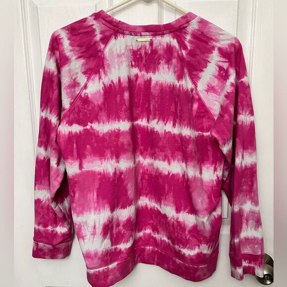 Michael Kors Pink Tie Dye Pullover Long Sleeve Sweatshirt Size Large - Picture 7 of 8